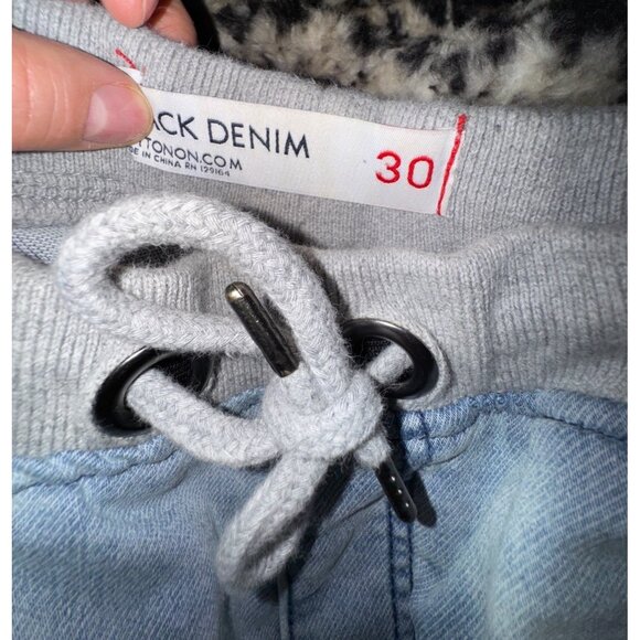 Track Denim Jogger Pants Size 30 Light Blue Jeans Casual Sweats Trendy City Cute - Picture 7 of 8